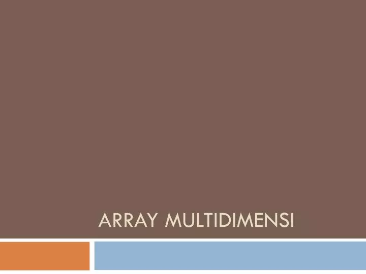 array multidimensi