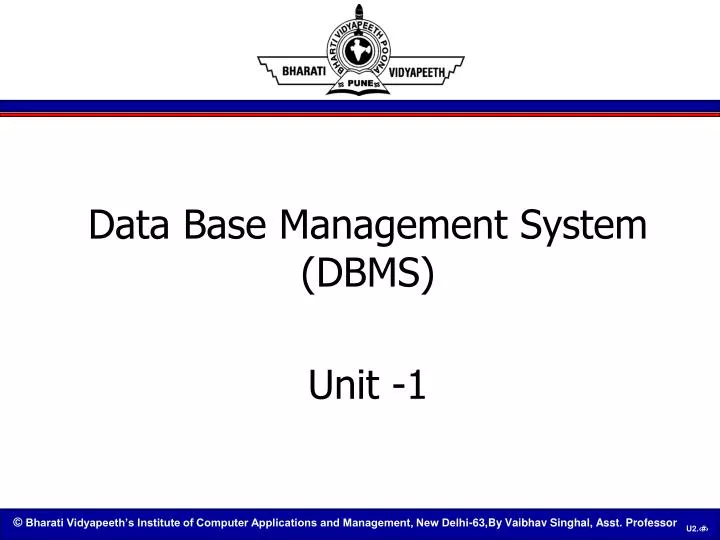 data base management system dbms unit 1