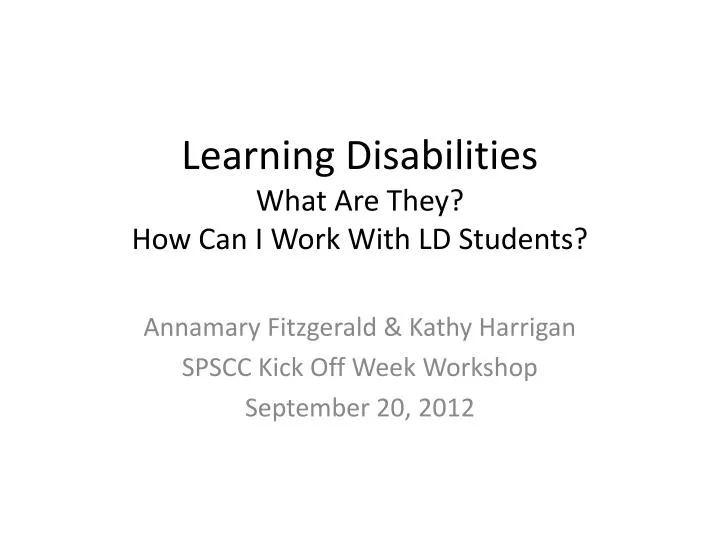 learning disabilities what are they how can i work with ld students