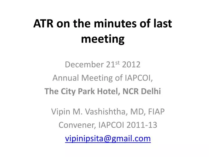 atr on the minutes of last meeting