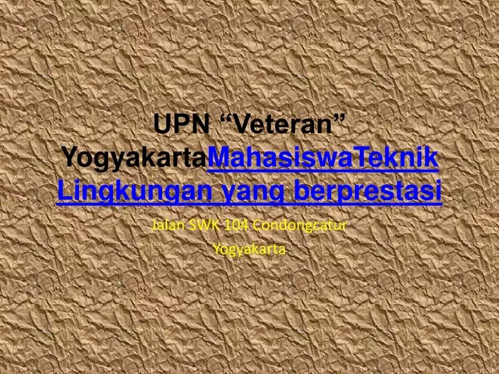 upn veteran yogyakarta mahasiswateknik lingkungan yang berprestasi