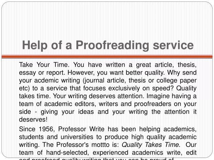 help of a proofreading service