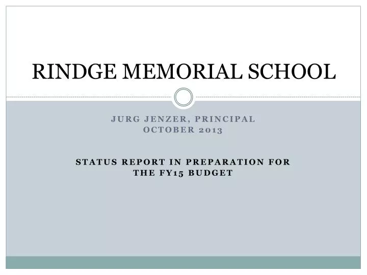 rindge memorial school