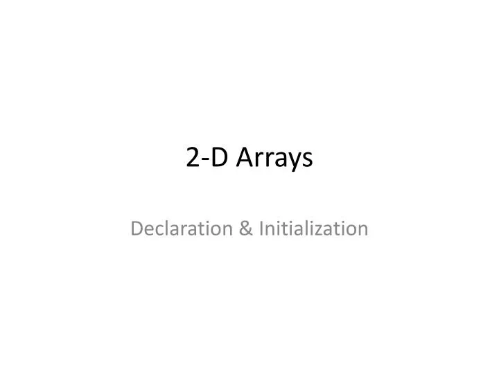 2 d arrays