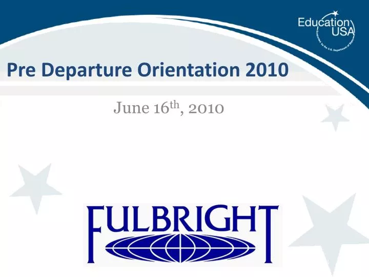 pre departure orientation 2010