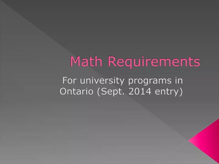 math requirements