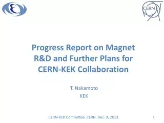 Progress Report on Magnet R&amp;D and Further Plans for CERN-KEK Collaboration