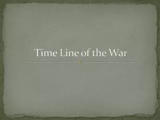 Time Line of the War