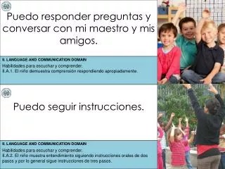 puedo responder preguntas y conversar con mi maestro y mis amigos