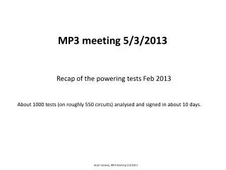 MP3 meeting 5/3/2013