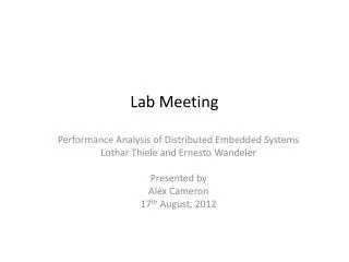 Lab Meeting