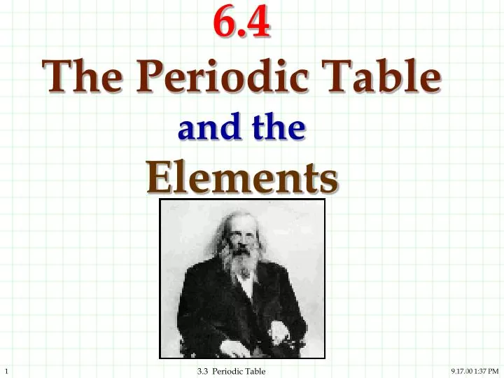 6 4 the periodic table and the elements