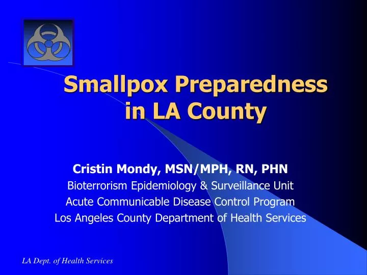 smallpox preparedness in la county