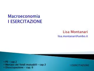 macroeconomia i esercitazione