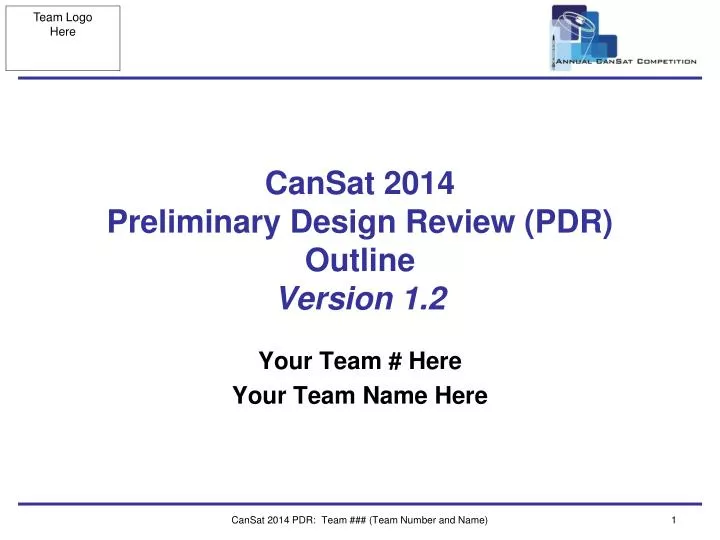 cansat 2014 preliminary design review pdr outline version 1 2