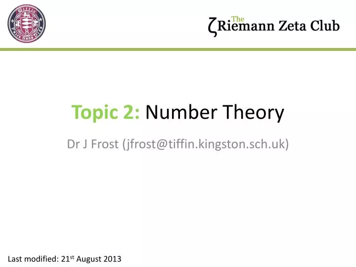 topic 2 number theory