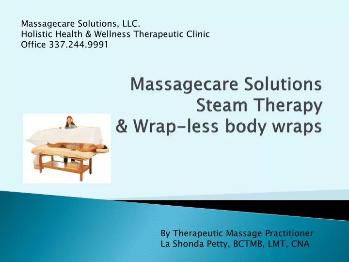 massagecare solutions steam therapy wrap less body wraps