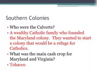 Southern Colonies