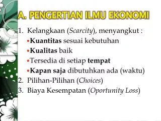 a pengertian ilmu ekonomi