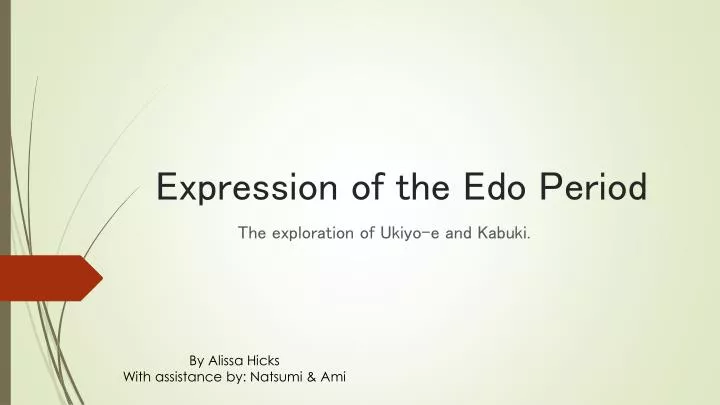 expression of the edo period