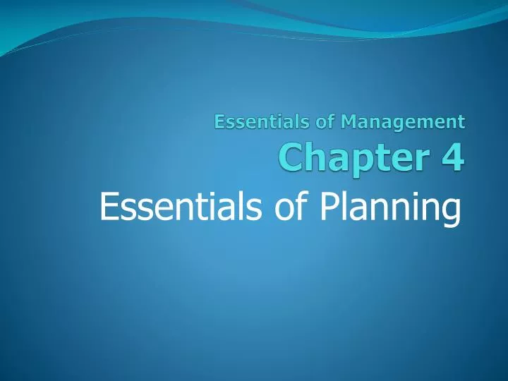 essentials of management chapter 4