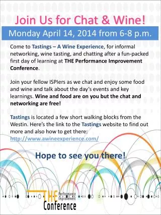 Join Us for Chat &amp; Wine!