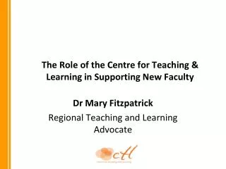The Role of the Centre for Teaching &amp; Learning in Supporting New Faculty