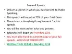 Farewell Speech - slide 1