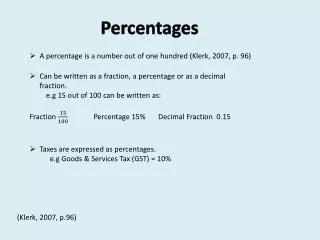 Percentages