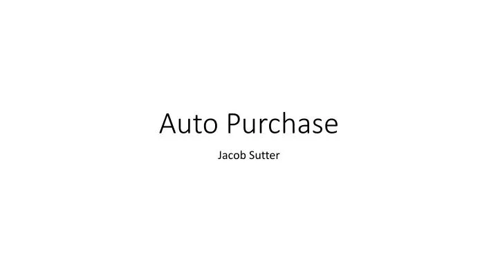 auto purchase