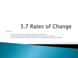 3.7 Rates of Change
