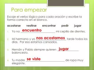 para empezar