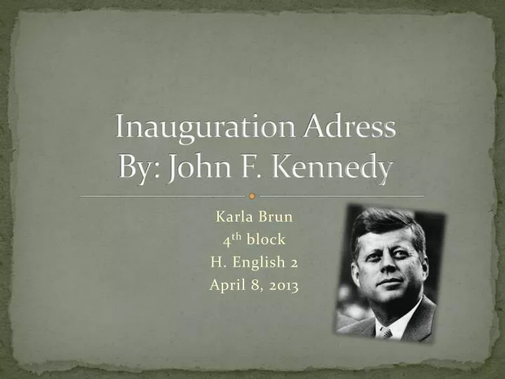 inauguration adress by john f kennedy