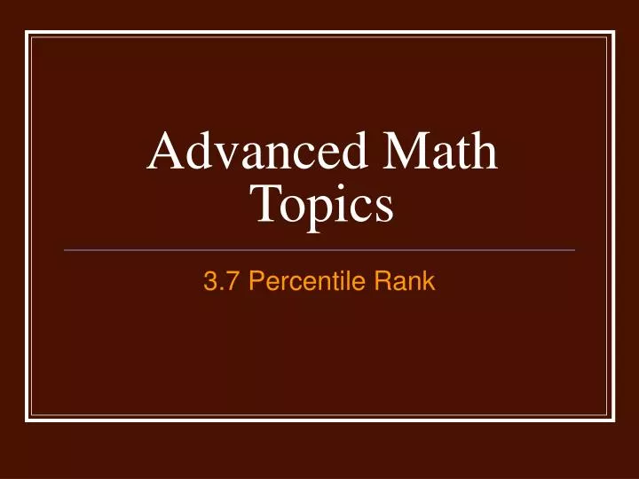 advanced math topics