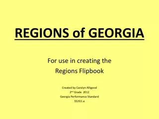 REGIONS of GEORGIA