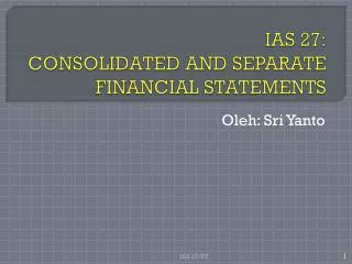 ias 27 consolidated and separate financial statements