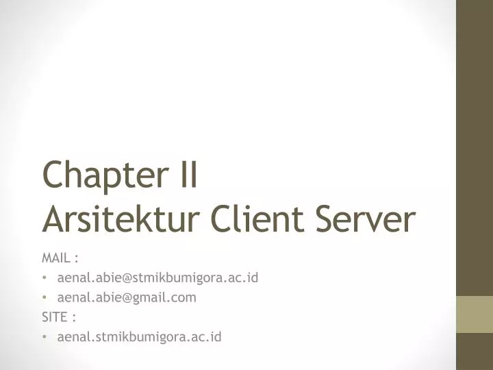 chapter ii arsitektur client server