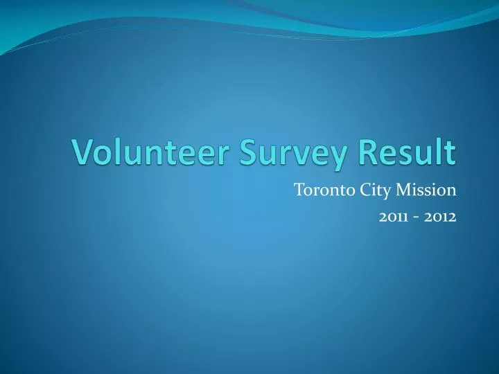 volunteer survey result