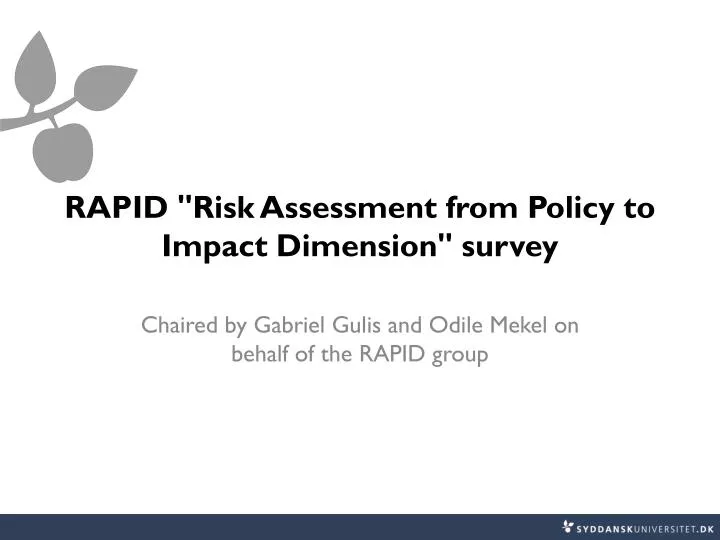 rapid risk assessment from policy to impact dimension survey