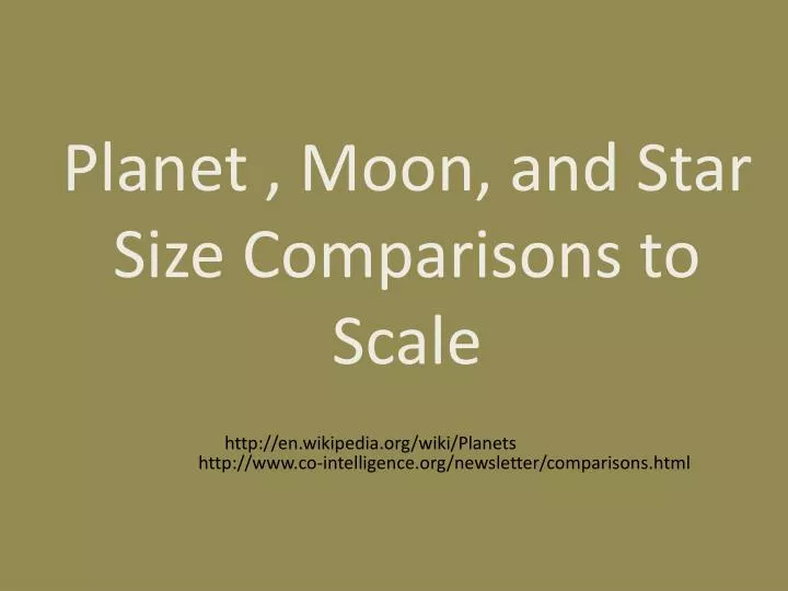planet moon and star size comparisons to scale