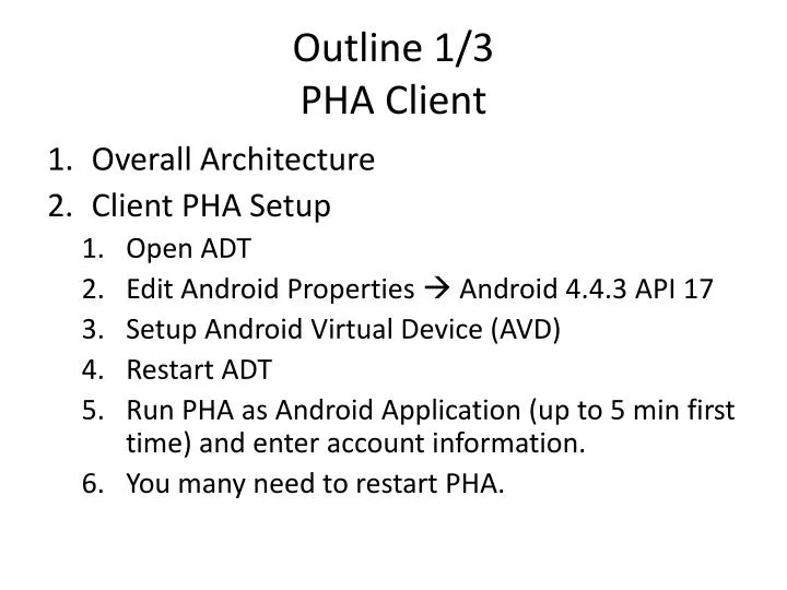 outline 1 3 pha client