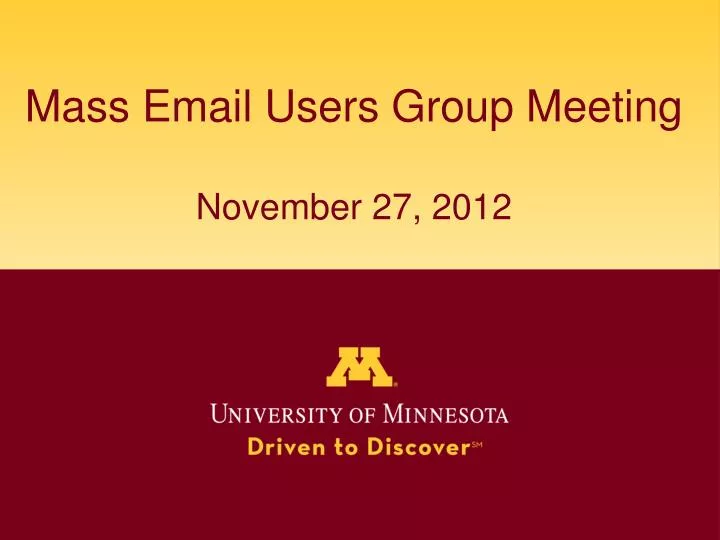 mass email users group meeting november 27 2012