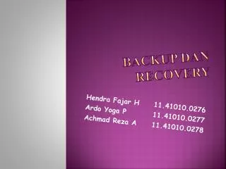 backup dan recovery