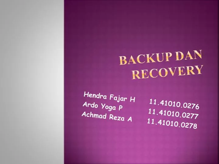 backup dan recovery