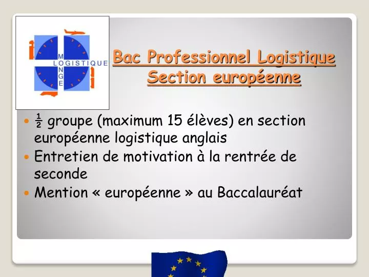 bac professionnel logistique s ection europ enne
