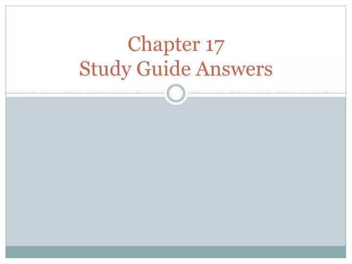chapter 17 study guide answers