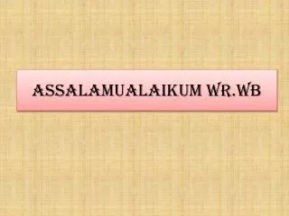 assalamualaikum wr wb