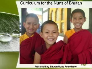 Curriculum for the Nuns of Bhutan