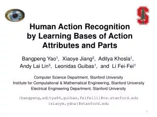 Human Action Recognition by Learning Bases of Action Attributes and Parts