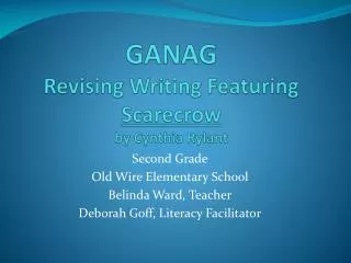 GANAG Revising Writing Featuring Scarecrow by Cynthia Rylant